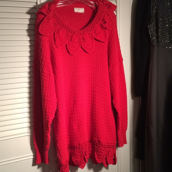 Sweater, L- Xl, Tunic Sweater, crocheted knitted - Picture 2 of 4